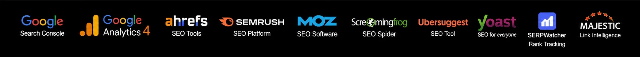 Integrated SEO Tools - Google Search Console, Ahrefs, SEMrush, Moz