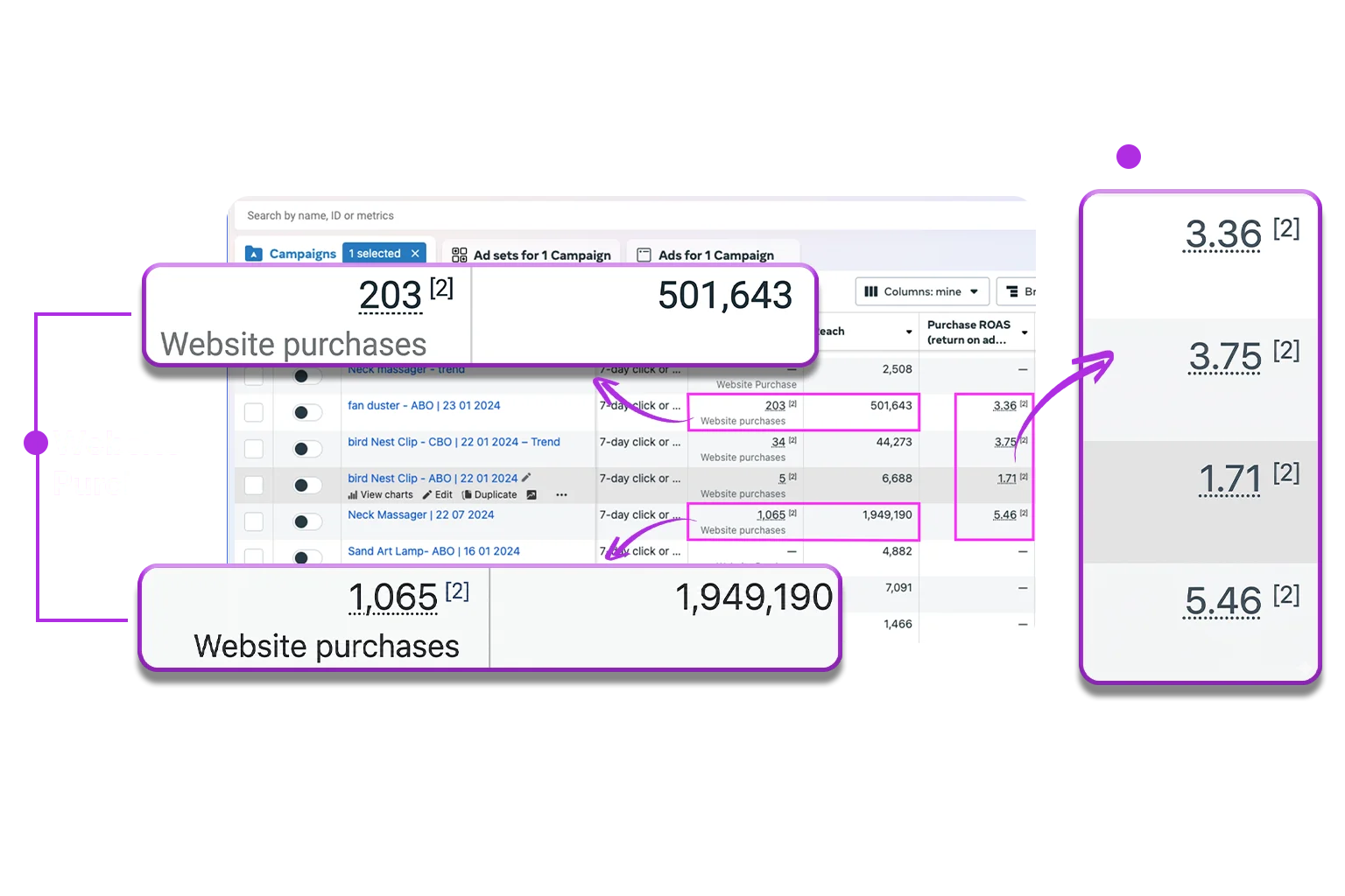 Website Purchases & Reach