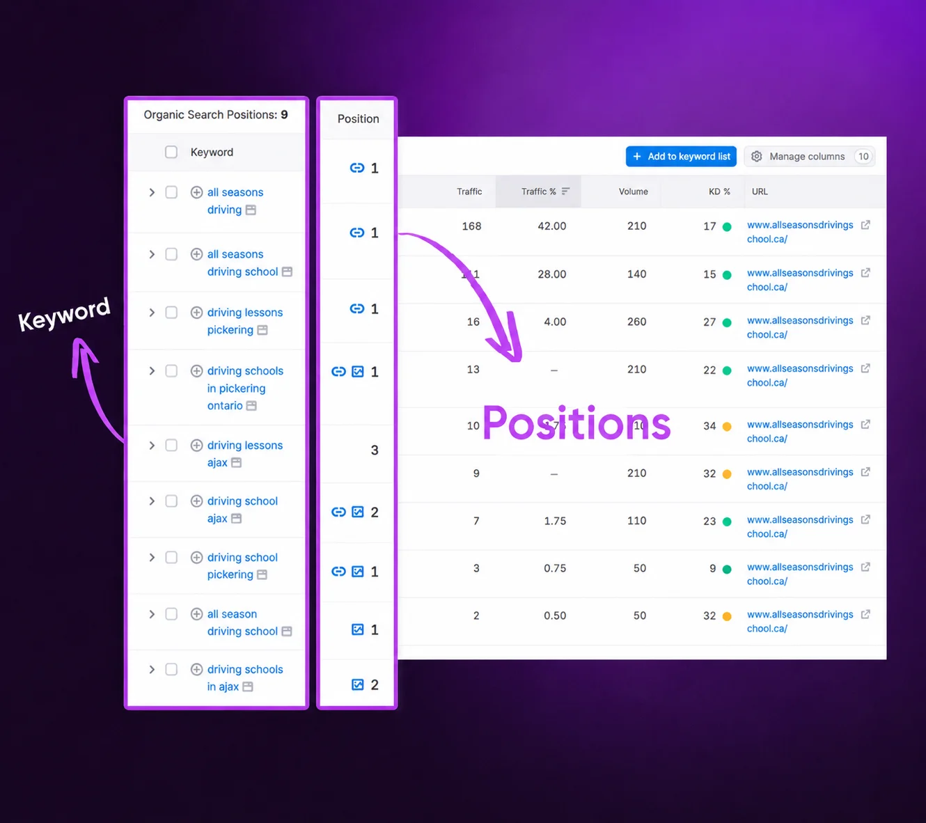Search Engine Optimization Metrics Dashboard